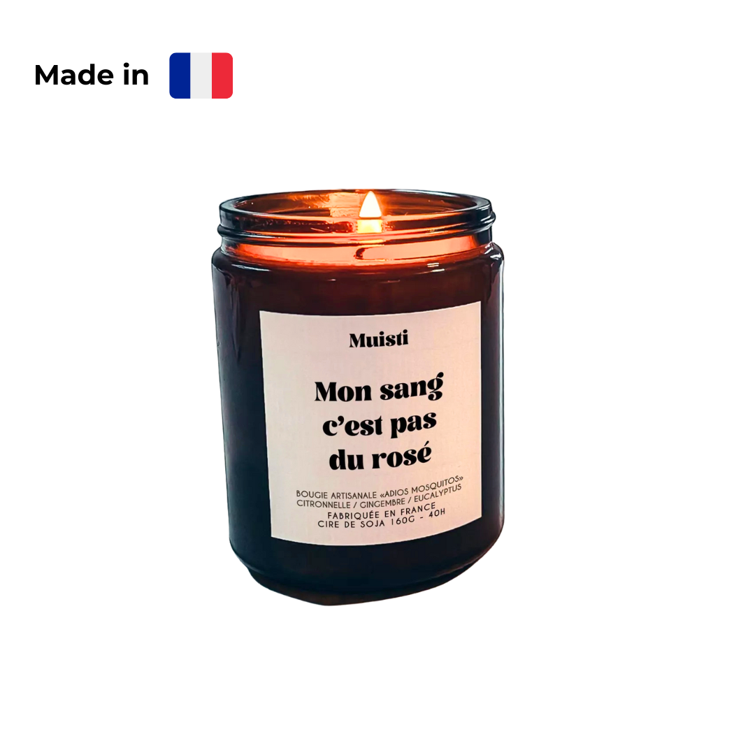 Bougie Anti-moustiques - Mon sang c'est pas du rosé