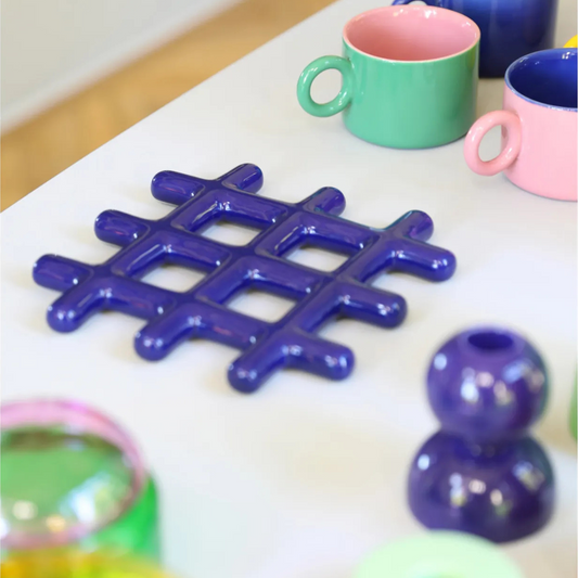 Dessous de Plat Grid Bleu