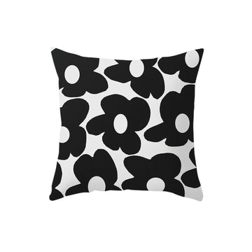 Housse Coussin Flower Power | Noir