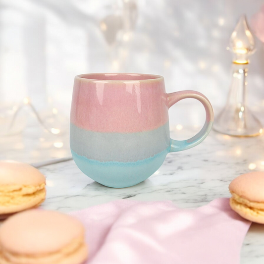 Mug Sintra en Céramique｜Rose & Bleu Pastel